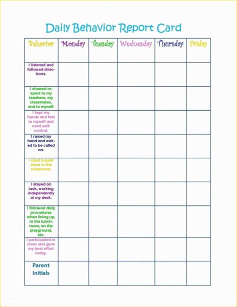 Free Behavior Chart Template Of Free Printable Behavior Charts for ...