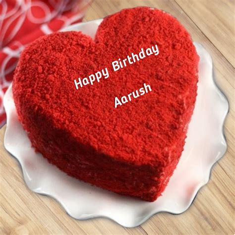 ️ Heart Shaped Red Velvet Birthday Cake For Aarush