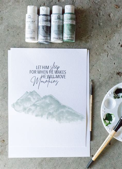 Mountain Watercolor Tutorial & Free Printable - Cherished Bliss