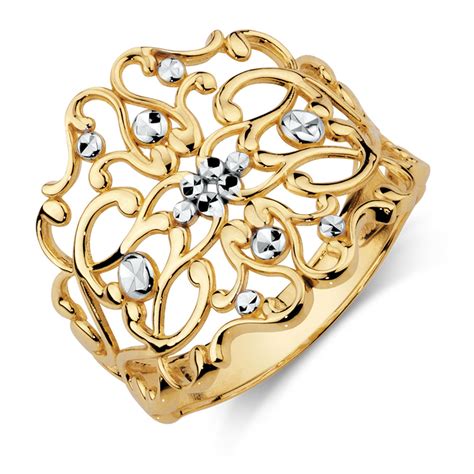 Filigree Ring in 10kt Yellow & White Gold