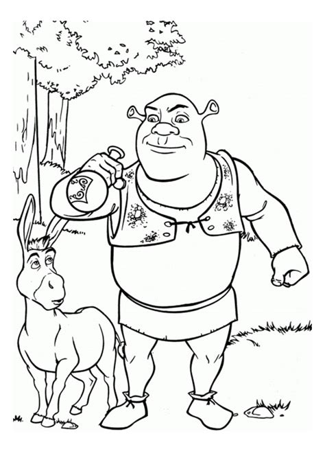 25+ Donkey Shrek Coloring Pages - TonichaAilin