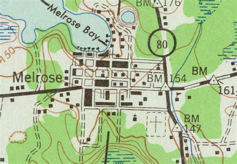 Map of Melrose, 1943, Florida