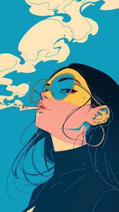 Smoking Woman Illustration in 2024 | Digital art anime, Concept art ...