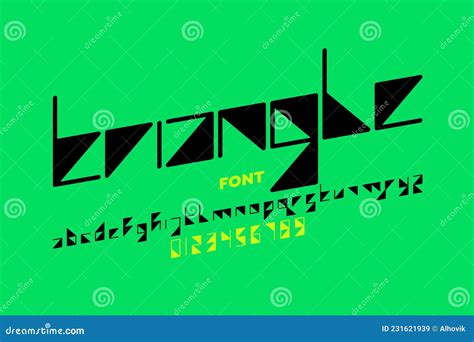 Triangle shape font design stock vector. Illustration of geometric ...