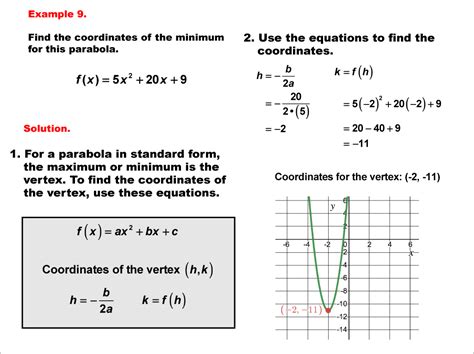 Math Example--Quadratics--Parabola Maximum and Minimum: Example 9 ...