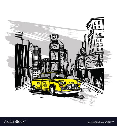 Yellow cab Royalty Free Vector Image - VectorStock