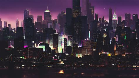 Download wallpaper 2560x1440 cyberpunk, buildings, dark, night, cityscape, art, dual wide 16:9 ...