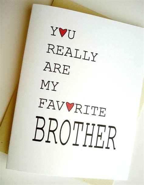 Favorite Brother Card - Birthday | Birthday cards for brother, Brother ...