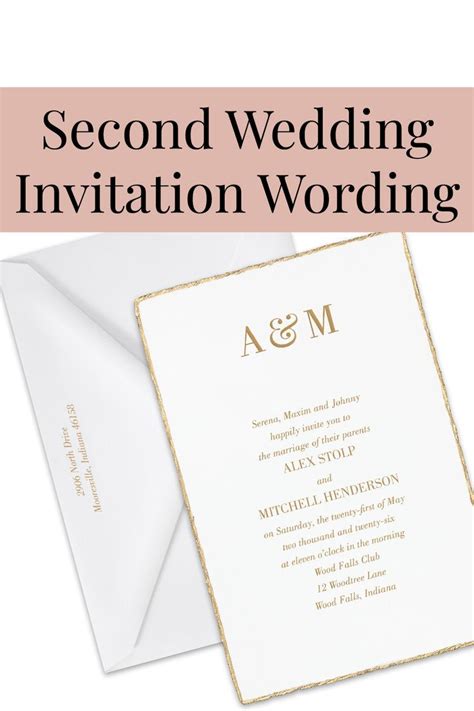 Second Wedding Invitation Wording | Second wedding invitations, Marriage invitation wordings ...