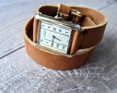 Double Wrap Wristwatch Strap Leather Band Wrist Watch Strap - Etsy