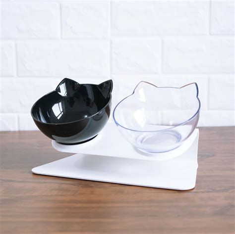 Non-slip Cat Bowls Double Bowls With Raised Stand Pet Food And Water Bowls For Cats Dogs Feeders ...