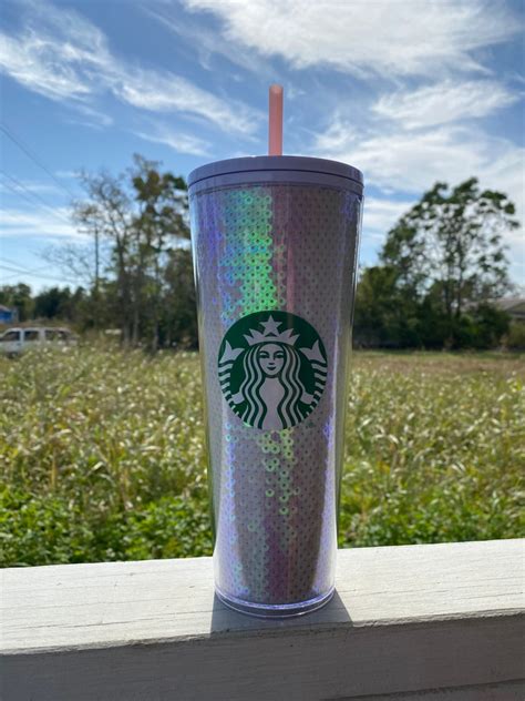 Starbucks 2020 Sequin Holiday Cup Reusable Cold Cup 24 oz | Etsy