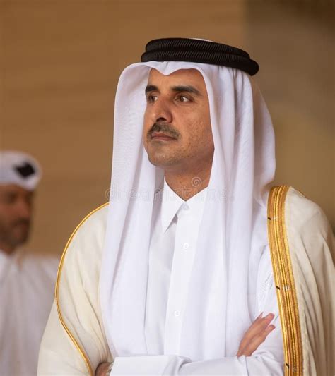 Qatar Sheikh Tamim bin Hamad Al Thani. DOHA, QATAR - 20 Mar 2018: Emir ...