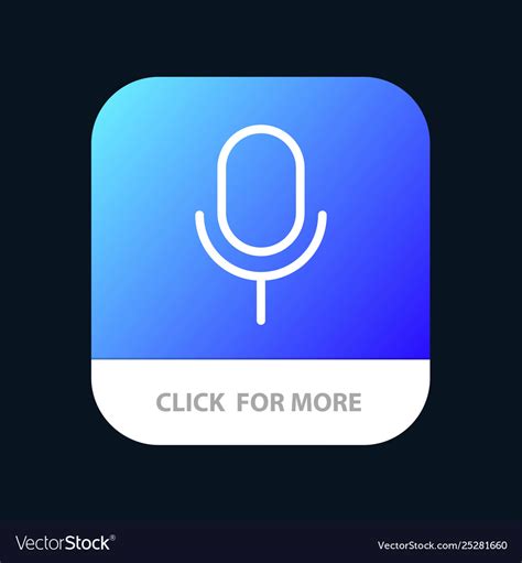 Mic microphone basic ui mobile app button android Vector Image