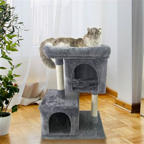 Confote 33" Cat Tree for Large Cats, Cat Tower 2 Cozy Plush Condos and Sisal Posts Cat House ...