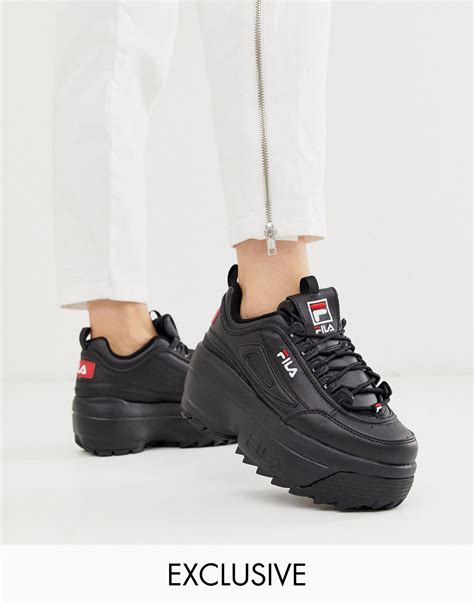 Fila Disruptor Ii Platform Wedge Trainers in Black | Lyst