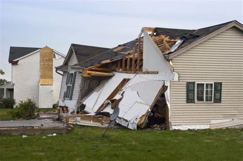 Tornado Storm Damage House Home Destroyed by Wind Stock Photo - Image of damaged, tornado: 14895780