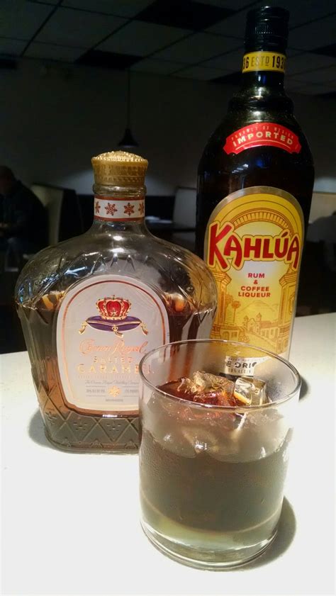 "Royal Macchiato" Crown Royal Salted Caramel and Kahlua mixed in equal parts, served on the ...