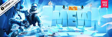 Free Fortnite Winter/Christmas Game Banner Photoshop Template - Indiater