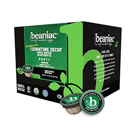 beaniac Organic Downtime Decaf Swiss Water Decaffeinated, Medium Roast ...