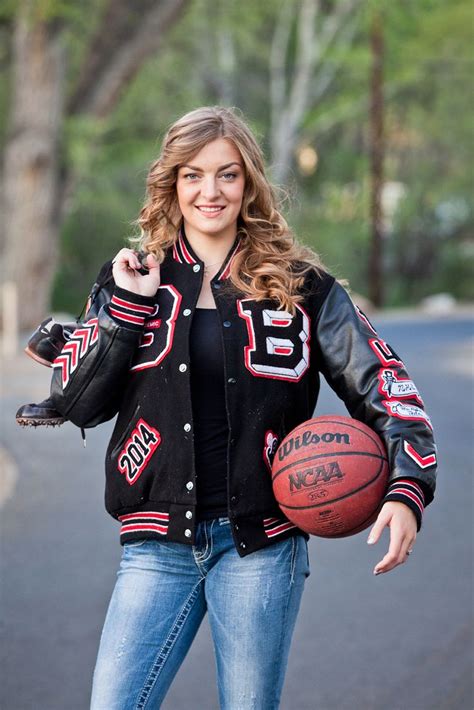 Senior Portrait / Photo / Picture Idea - Girls - Varsity Jacket - Multi Sport | Senior jackets ...