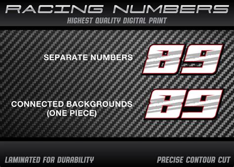 Race Numbers Stickers Decals Graphics Racing Motorcycle Car Karting ...