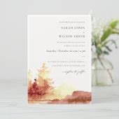 Burnt Orange Yellow Fall Trees Wedding Invite | Zazzle
