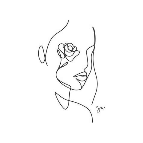 woman face with rose flower. Continuous line drawing | Tattoo design drawings, Line art tattoos ...