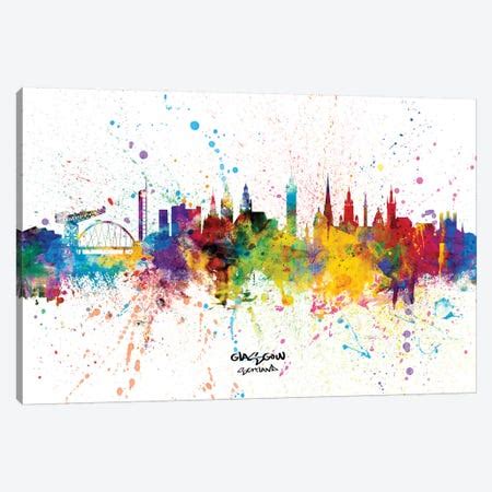 Glasgow Scotland Skyline Canvas Art by Michael Tompsett | iCanvas