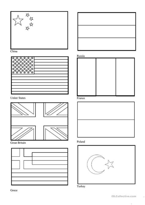 Flags of countries worksheet - Free ESL printable worksheets made by teachers | Free flag ...