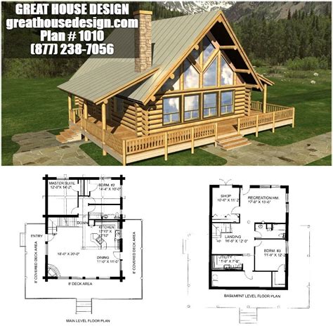 A-Frame Log House Plan # 1010 Toll Free: (877) 238-7056 Log Cabin Floor ...