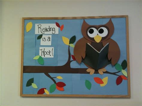 Mrs. Emery's library bulletin board :) lovin' that owl! | Owl bulletin ...