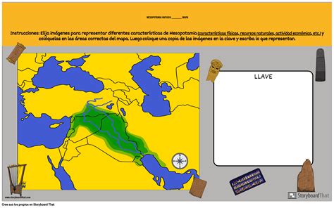 Mesopotamia Completa el Mapa en Blanco Storyboard