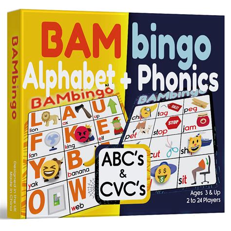 Buy Alphabet Bingo and CVC Words Phonics Bingo - Learning Letter Re and Matching with Pictures ...