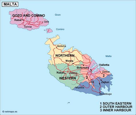 malta political map. Illustrator Vector Eps maps. Eps Illustrator Map | Vector World Maps