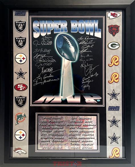 Super Bowl MVPs Autographed Commemorative 16x20 Photo Framed - 20 ...