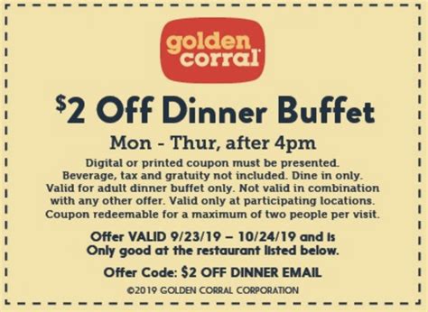 Golden Corral Coupons and Discounts