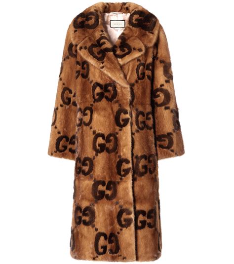 Gucci Mink Fur Coat in Brown | Lyst