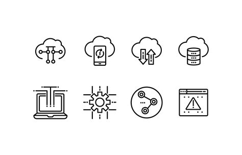 Cloud Computing Icon Set 166753 Vector Art at Vecteezy