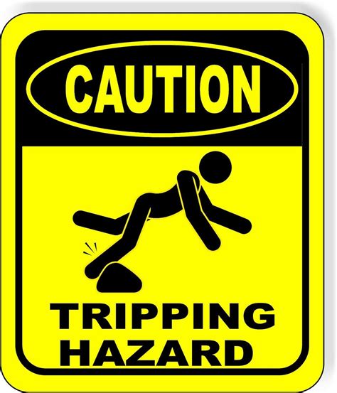 CAUTION TRIPPING HAZARD Metal Aluminum Composite YELLOW SAFETY Sign ...