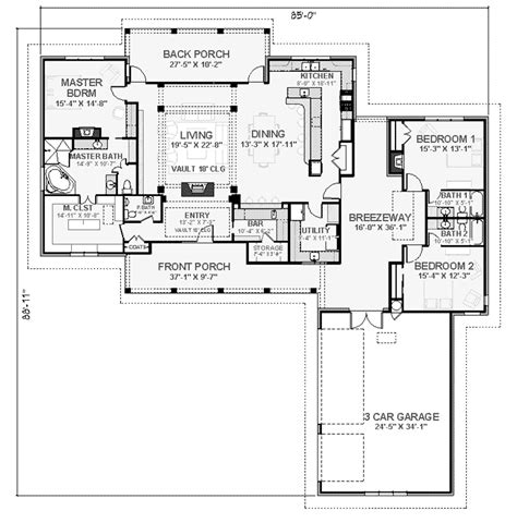 Anderson Rustic Ranch Home Plan 135D-0004 | House Plans and More