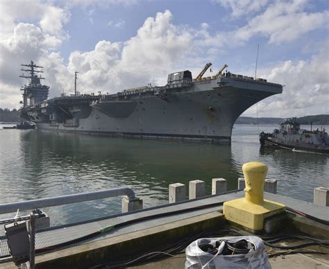 Aircraft Carrier USS Nimitz Enters Drydock