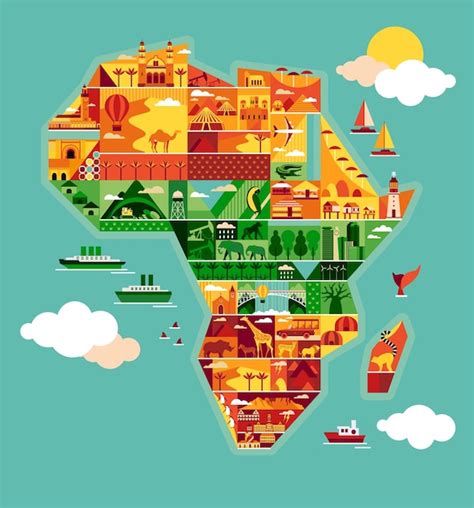 Premium Vector | Cartoon map of Africa.