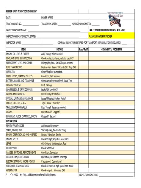 Printable Trailer Inspection Form Template - Printable Templates Free