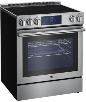 Beko SLER30532SS 30 Inch Slide-In Electric Range with 5 Vitroceramic Zones, 5.7 cu. ft. Capacity ...