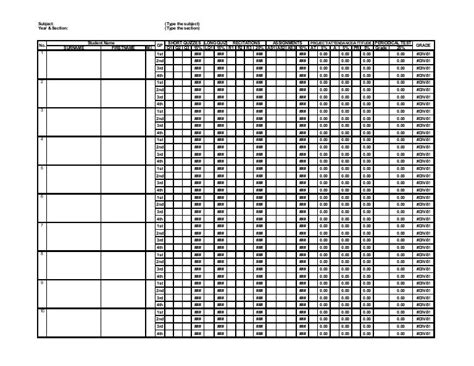 Sample Class Record