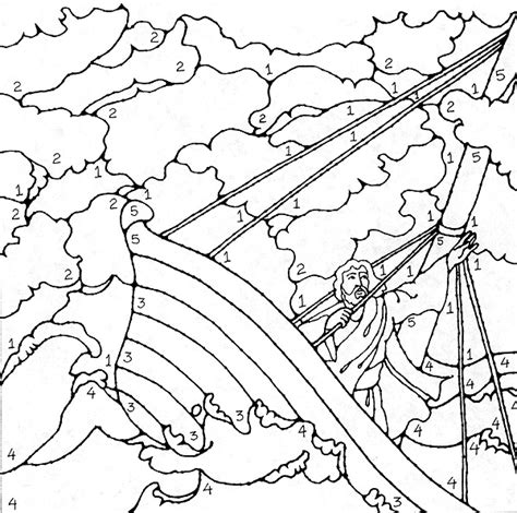 Coloring Page: Jesus Calms the Storm - Liahona Mar. 1989 - liahona