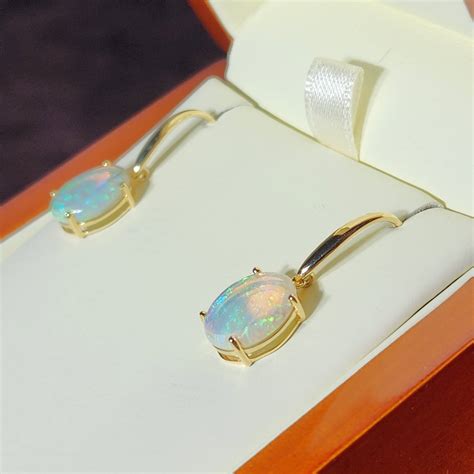 Gold Opal Earrings - Australian Opal Jewellery Online Store