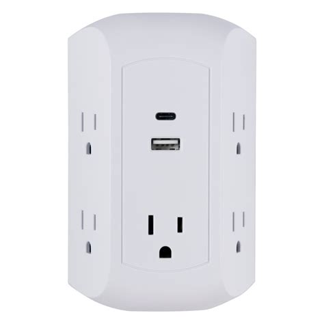 GE UltraPro 5 Outlet, USB-C, Standard USB-A Charging Surge Protector - Walmart.com - Walmart.com