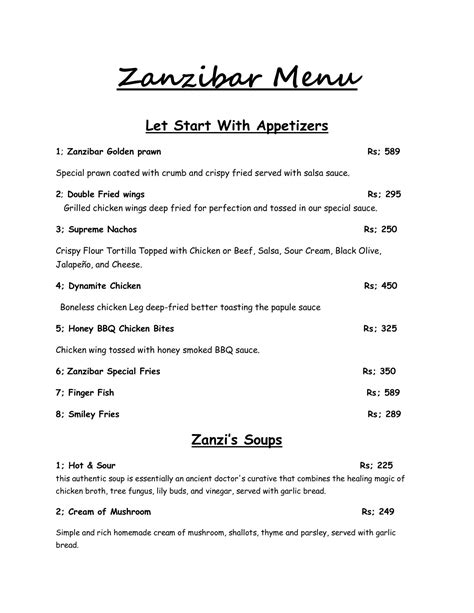 Zanzibar menu.docx | DocDroid